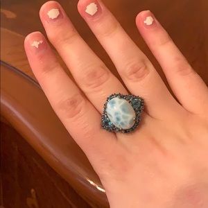 Larimar Paraiba Apatite & Neon Apatite Ring